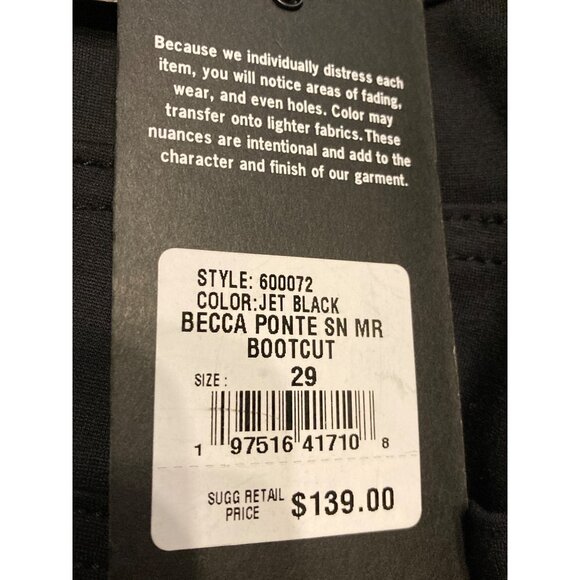 True Religion Women's Mid Rise Bootcut Jeans & Becca Ponte Pant - Black 29 New - Picture 3 of 5